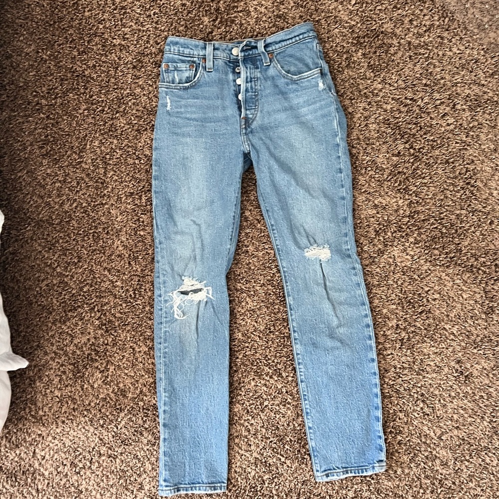 Women's Blue Distressed Jeans